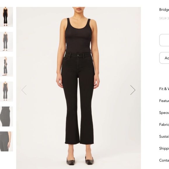 DL1961 Bridget Boot High Rise Crop 27" Black Combo Jeans - Picture 1 of 6